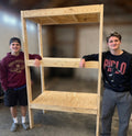 Handmade Wood Garage Shelf